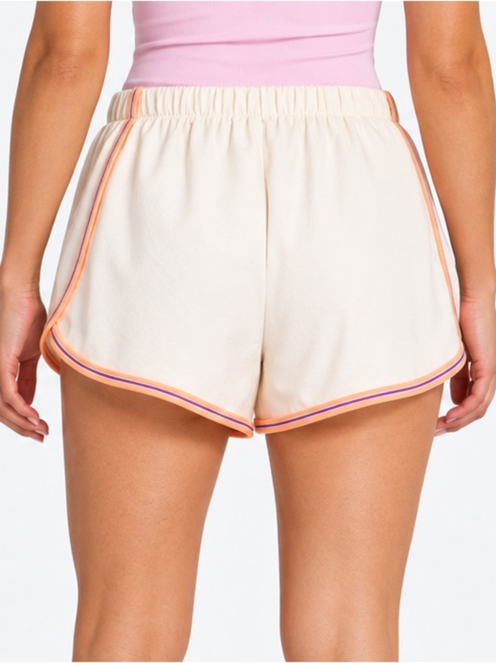 all in motion Cream Athletic Shorts with Pink & Orange Trim - Picture 2 of 3